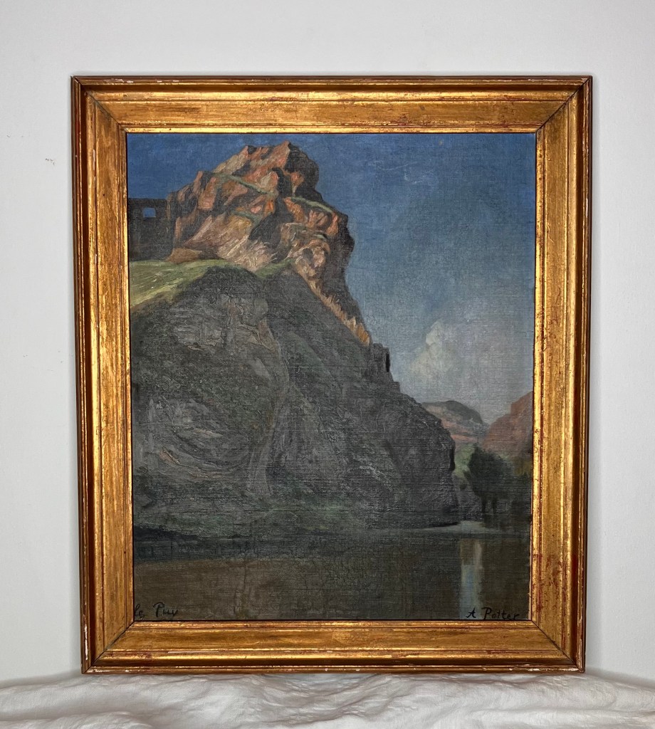 Öl Gemälde des Künstlers Adolphe Potter "Le Puy"
