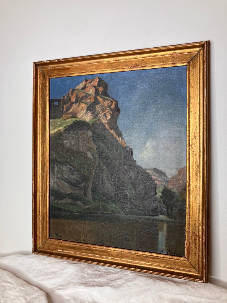 Öl Gemälde des Künstlers Adolphe Potter "Le Puy"